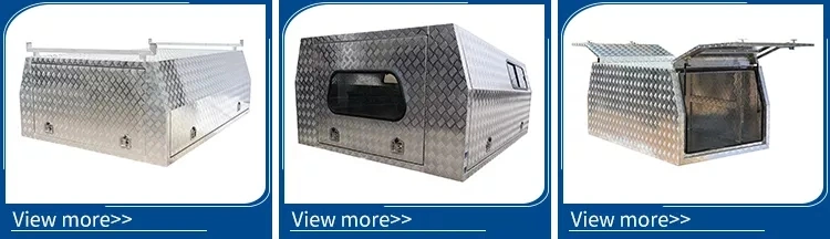 Aluminium Ute Canopy with Top Roof Racks Toolbox Storage Tool Case Kit Truck Tool Box Trailer Side Opening 3/4 Half Door