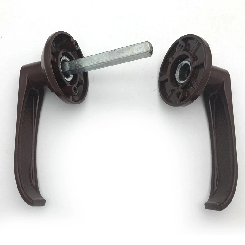 French Aluminum Die Casting Heat Resistant Double Sided Internal Entry Passage Brown Color Lever Types of Door Handle