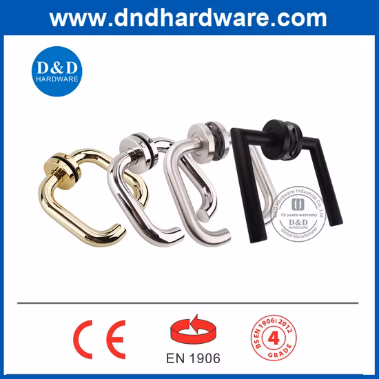 Leva per maniglia a tubo cavo per porta in ferro metallico argentato in acciaio inossidabile 304