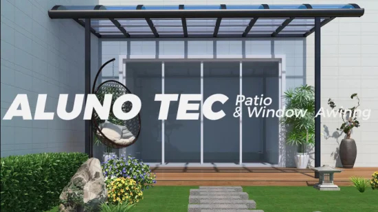 Patio da giardino, copertura per finestre e porte in policarbonato, tendalino con tettoia in alluminio