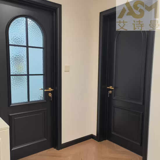 Classico PVC MDF Legno OEM Hotel Ospedale Residenziale Ingresso Interno Cucina Bagno Camera da letto Legno massello Vetro Legno Legno Plastica Porta della stanza composita con telaio