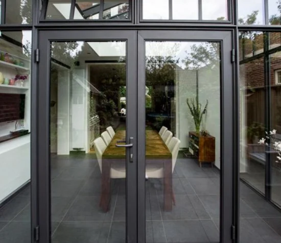 Porte interne a battente per case, porte a battente in alluminio con schermo magnetico insonorizzate scorrevoli in vetro