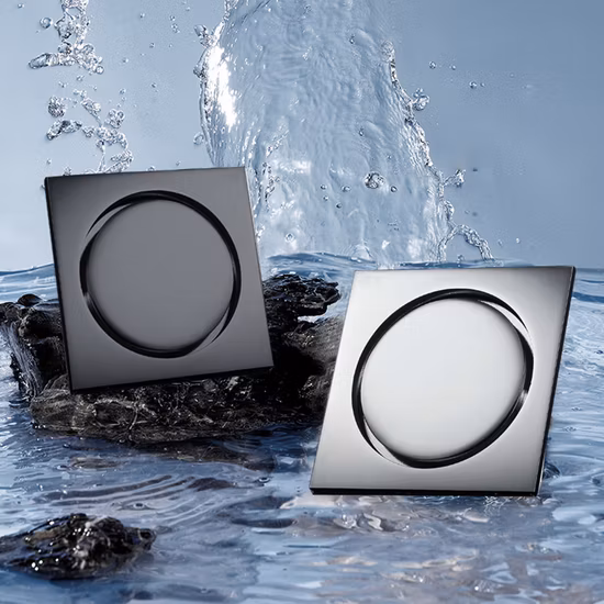 Scarico a pavimento per doccia realizzato in acciaio inossidabile 304 e materiale in rame